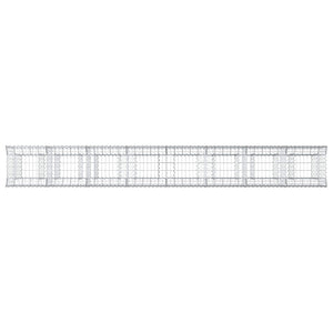 Ανασηκωμένο κρεβάτι gabion 3 pcs Ασημί 400 x 50 x 80 εκ - Pakobazaar