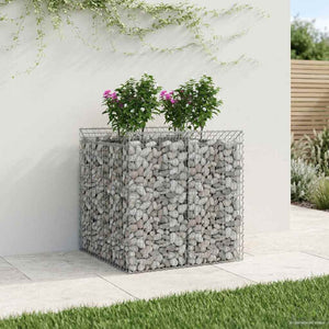 Ανασηκωμένο κρεβάτι gabion 2 pcs Ασημί - Pakobazaar