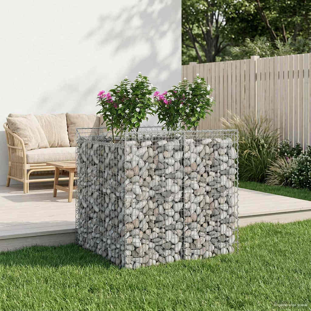 Ανασηκωμένο κρεβάτι gabion 2 pcs Ασημί - Pakobazaar