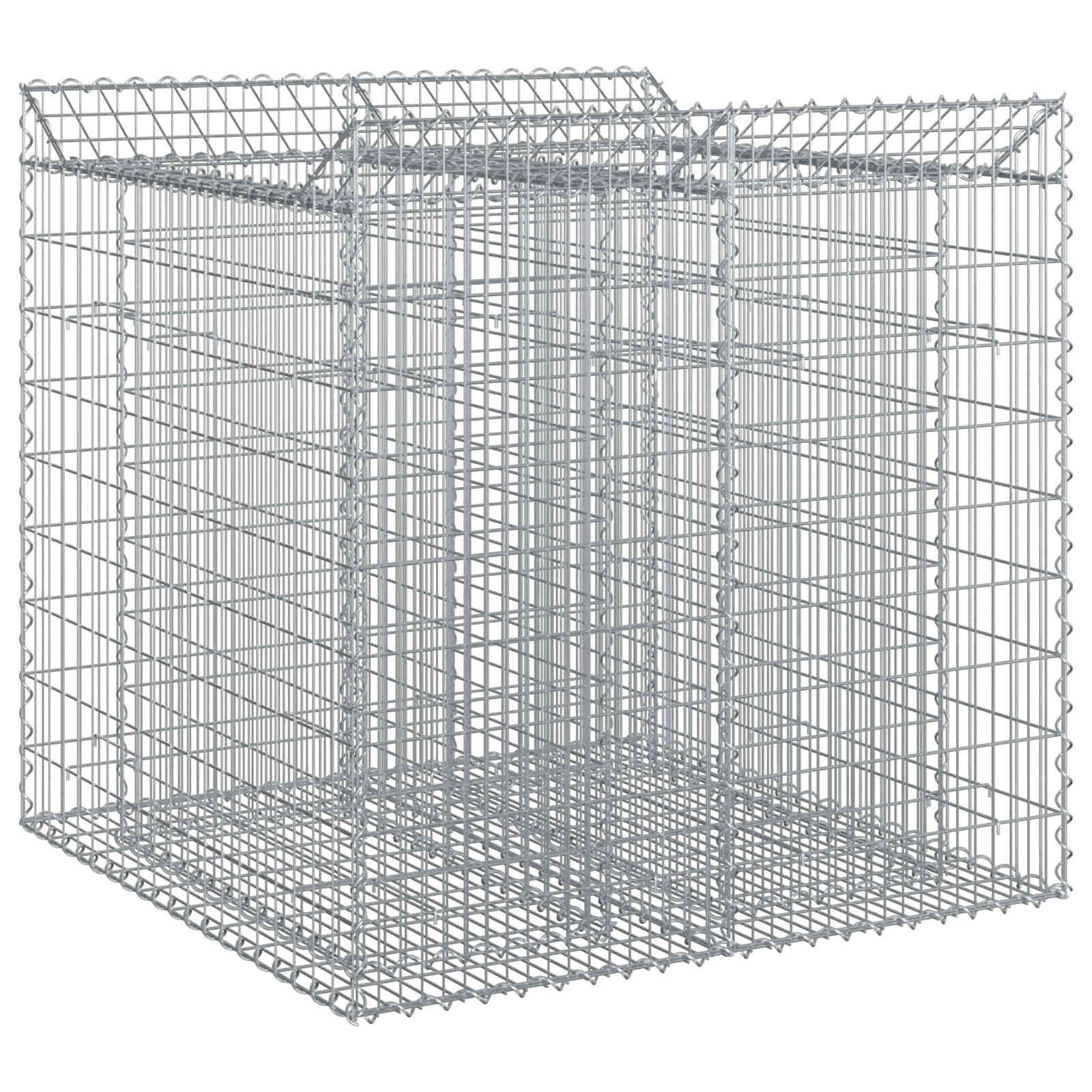 Ανασηκωμένο κρεβάτι gabion 2 pcs Ασημί - Pakobazaar