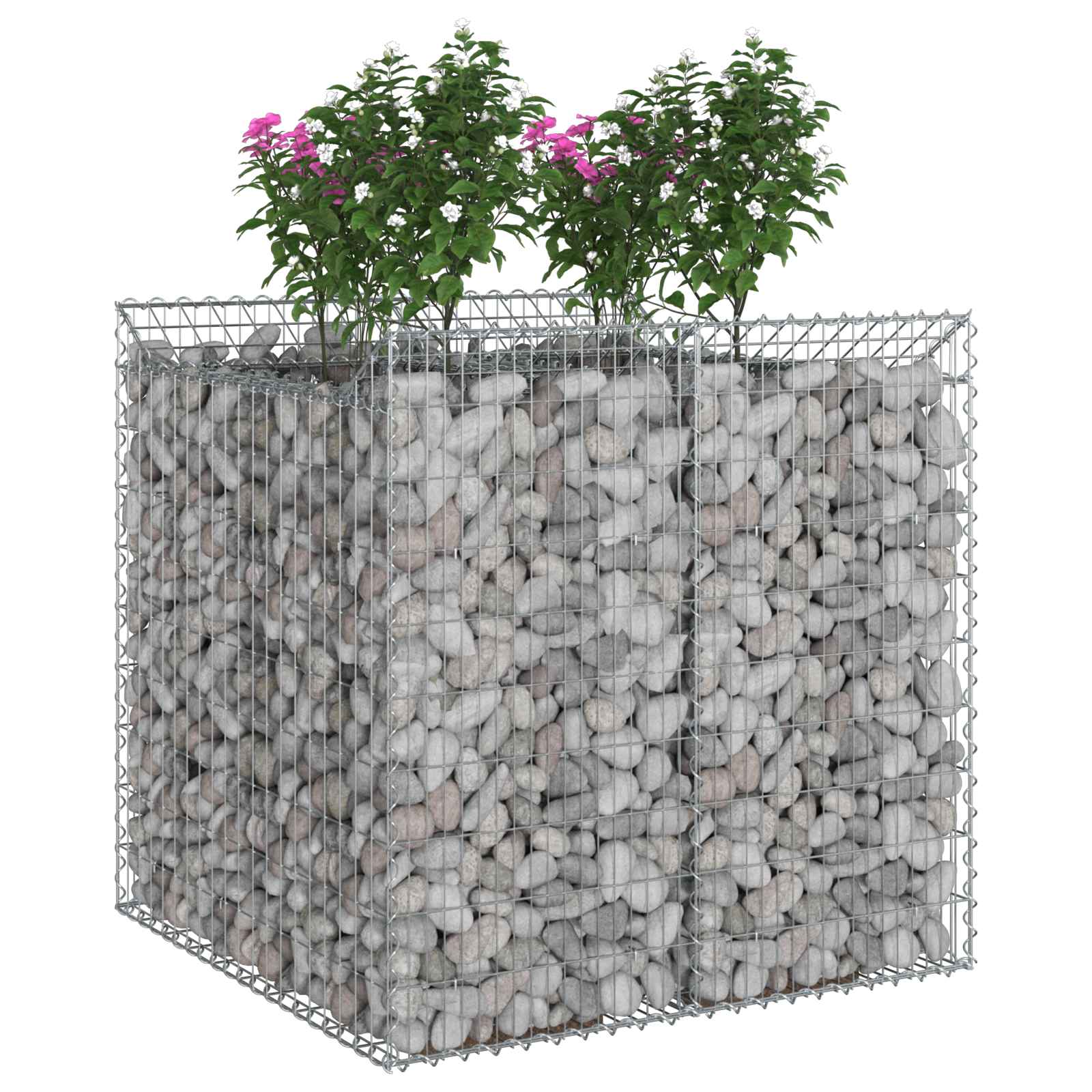 Ανασηκωμένο κρεβάτι gabion 2 pcs Ασημί - Pakobazaar