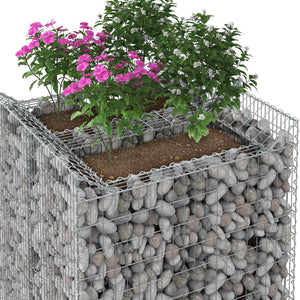 Ανασηκωμένο κρεβάτι gabion 2 pcs Ασημί - Pakobazaar