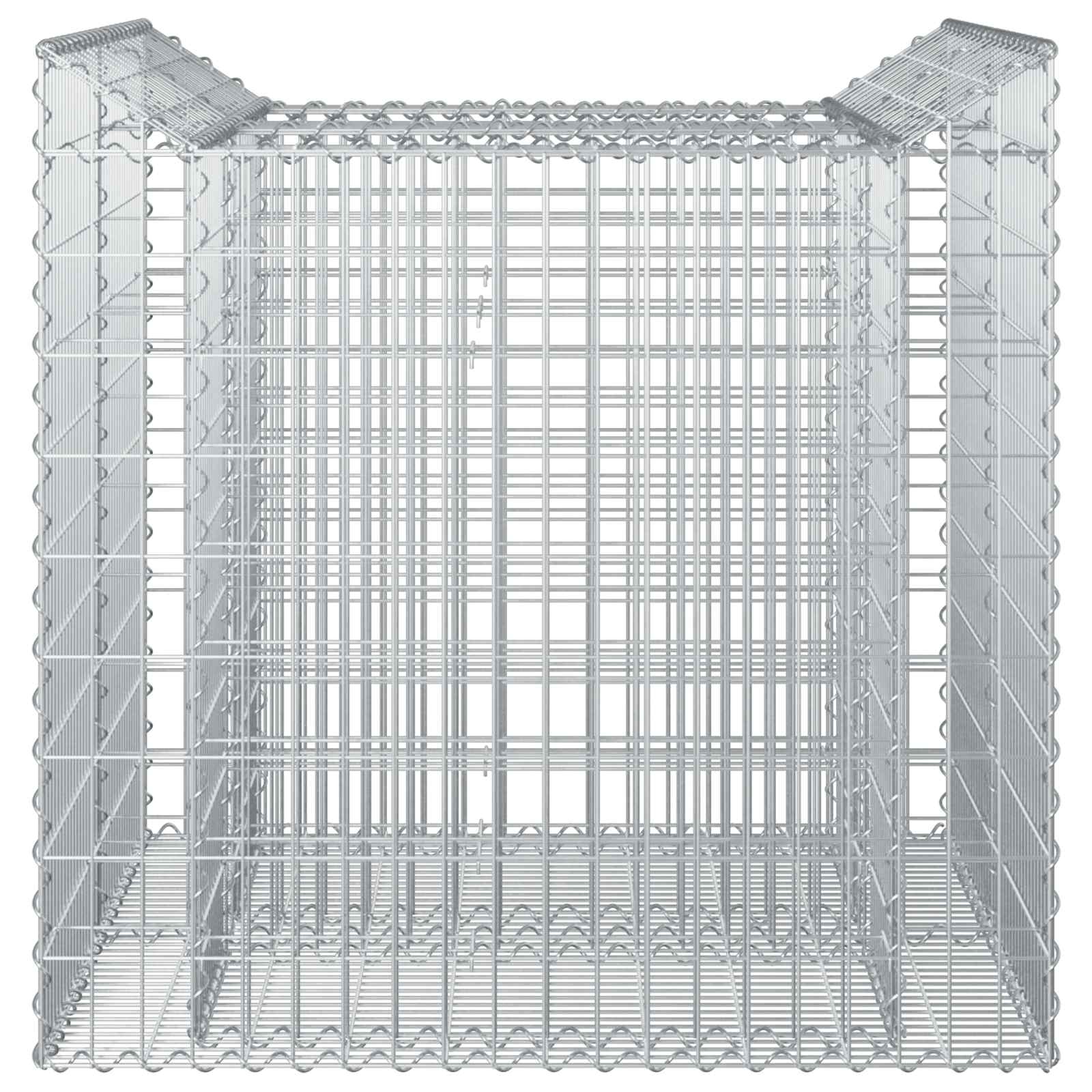 Ανασηκωμένο κρεβάτι gabion 2 pcs Ασημί - Pakobazaar