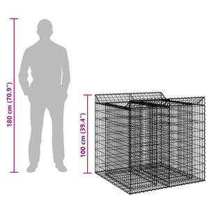 Ανασηκωμένο κρεβάτι gabion 2 pcs Ασημί - Pakobazaar