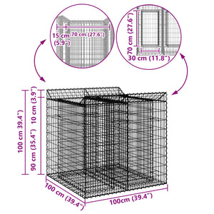 Ανασηκωμένο κρεβάτι gabion 2 pcs Ασημί - Pakobazaar