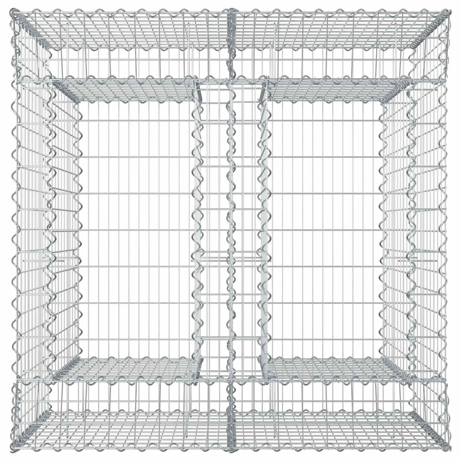 Ανασηκωμένο κρεβάτι gabion 2 pcs Ασημί - Pakobazaar