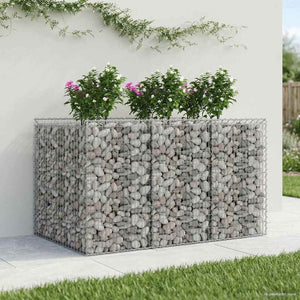 Ανασηκωμένο κρεβάτι gabion 2 pcs Ασημί - Pakobazaar