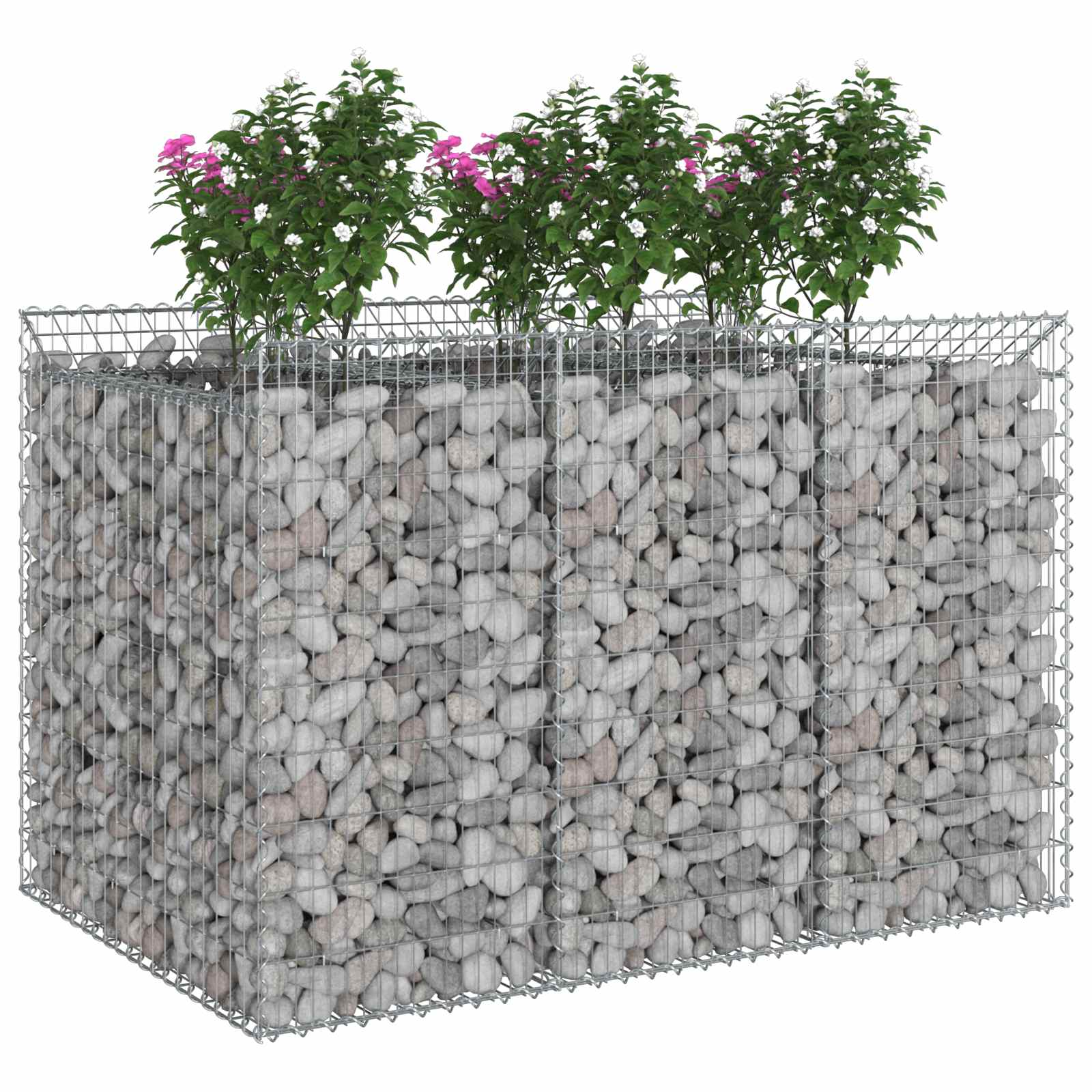Ανασηκωμένο κρεβάτι gabion 2 pcs Ασημί - Pakobazaar