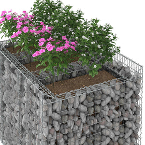 Ανασηκωμένο κρεβάτι gabion 2 pcs Ασημί - Pakobazaar