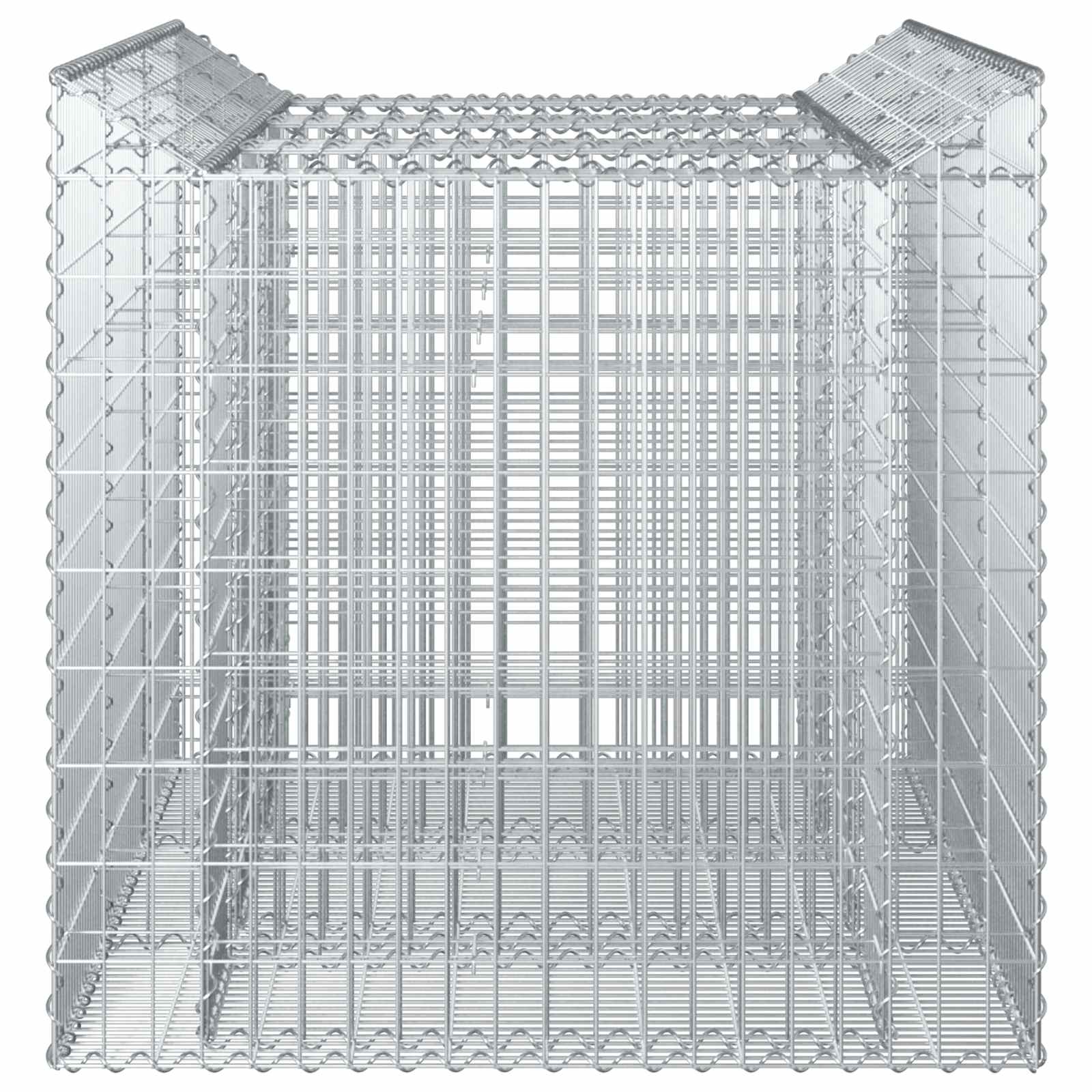 Ανασηκωμένο κρεβάτι gabion 2 pcs Ασημί - Pakobazaar