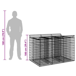 Ανασηκωμένο κρεβάτι gabion 2 pcs Ασημί - Pakobazaar