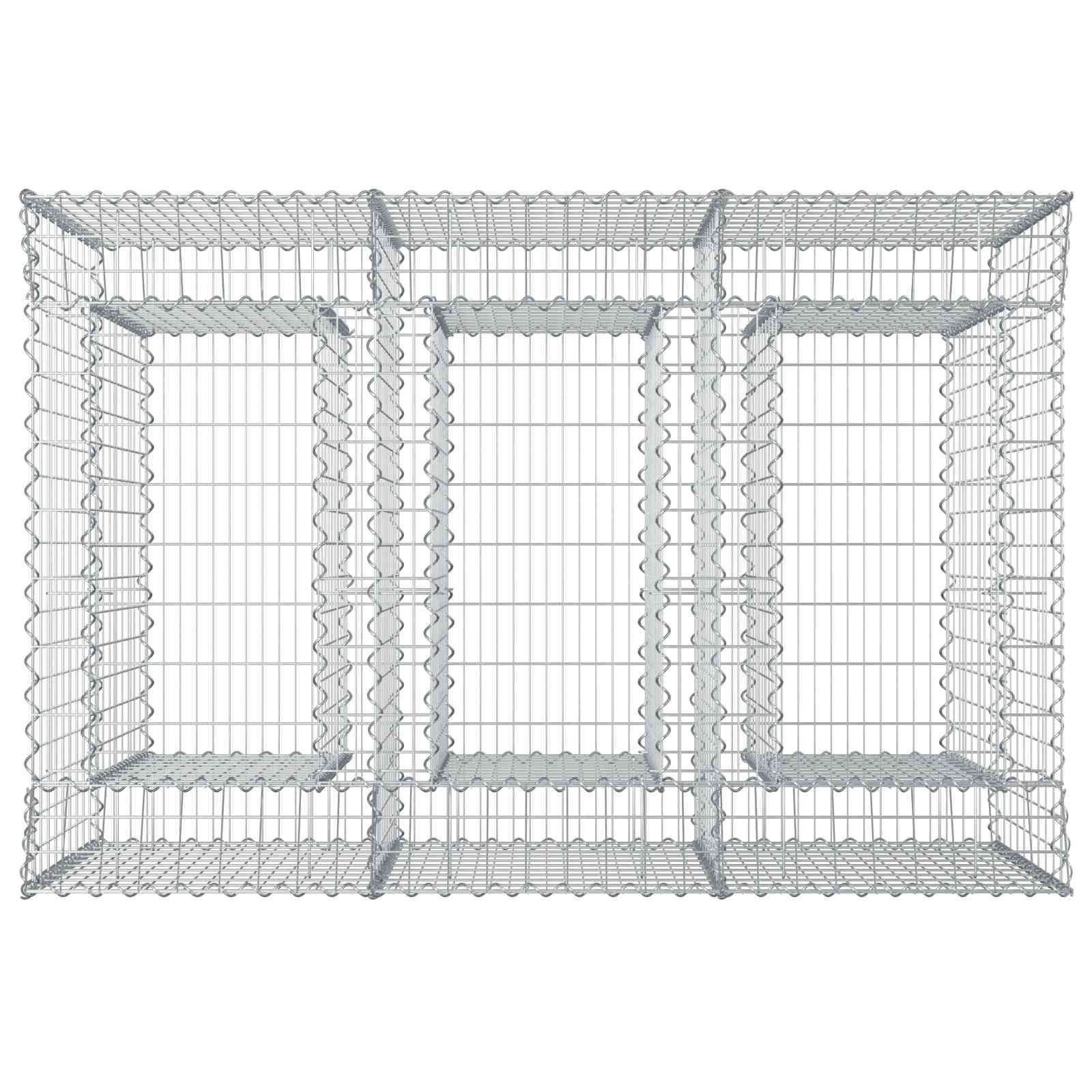 Ανασηκωμένο κρεβάτι gabion 2 pcs Ασημί - Pakobazaar