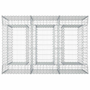 Ανασηκωμένο κρεβάτι gabion 2 pcs Ασημί - Pakobazaar