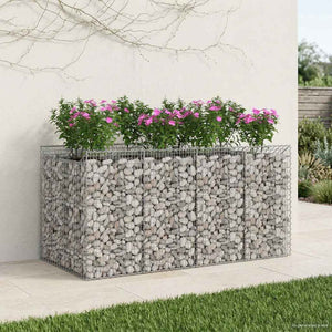 Ανασηκωμένο κρεβάτι gabion 2 pcs Ασημί - Pakobazaar