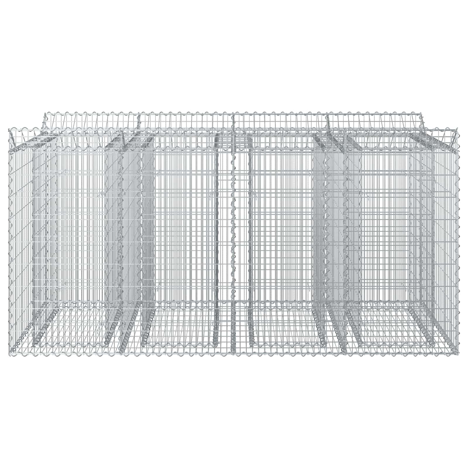 Ανασηκωμένο κρεβάτι gabion 2 pcs Ασημί - Pakobazaar