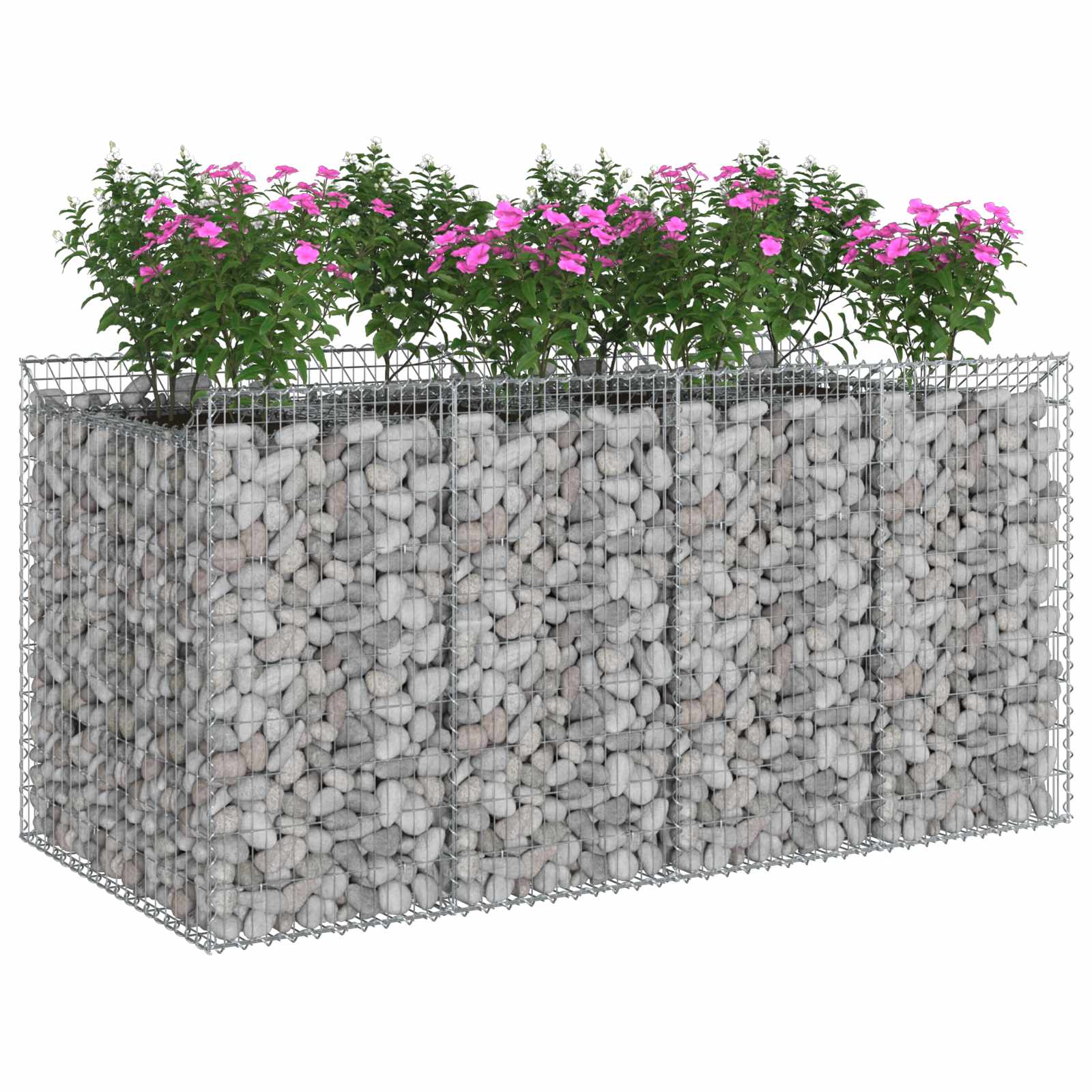 Ανασηκωμένο κρεβάτι gabion 2 pcs Ασημί - Pakobazaar