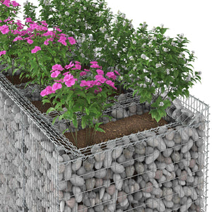 Ανασηκωμένο κρεβάτι gabion 2 pcs Ασημί - Pakobazaar