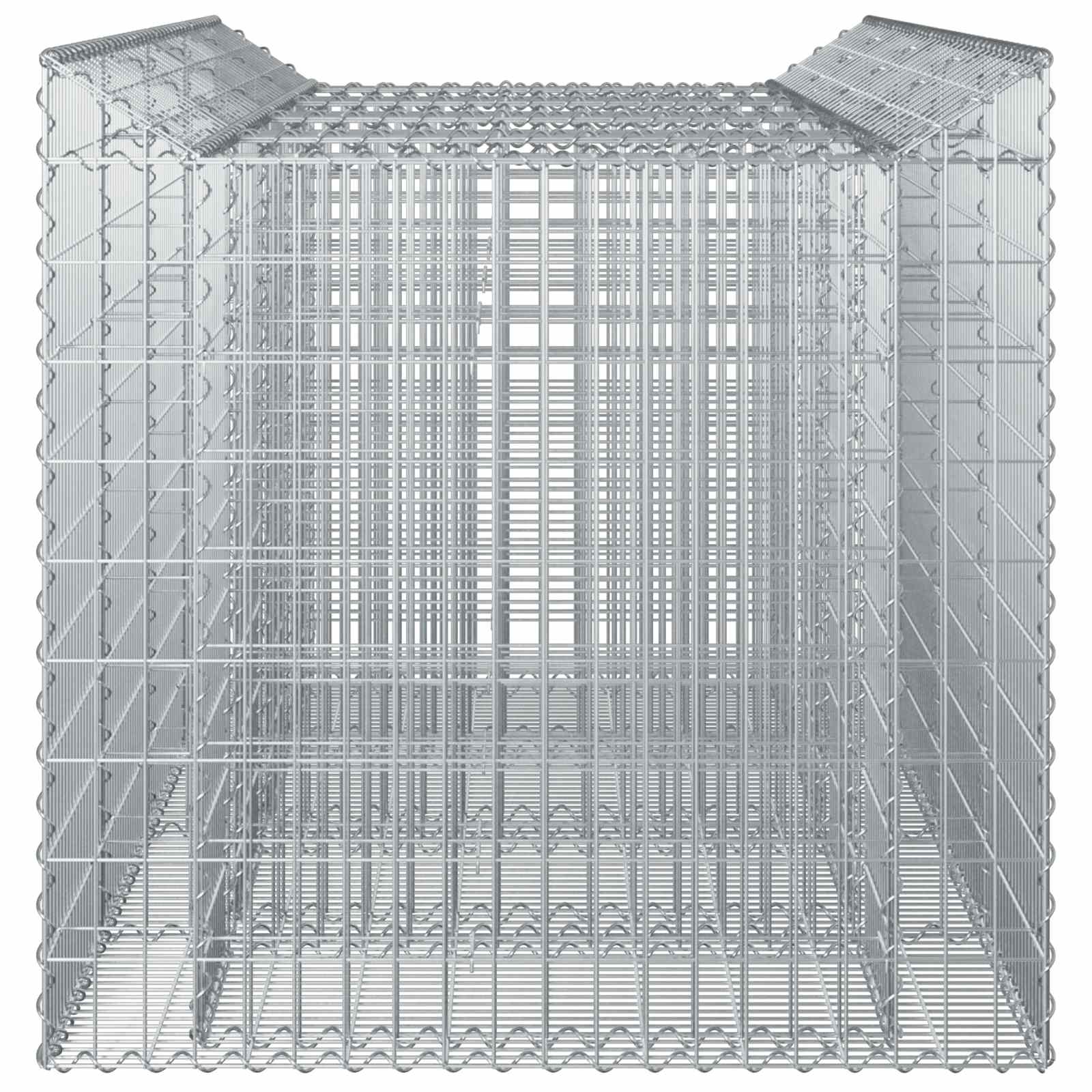 Ανασηκωμένο κρεβάτι gabion 2 pcs Ασημί - Pakobazaar