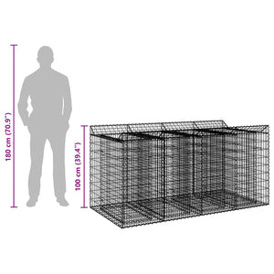 Ανασηκωμένο κρεβάτι gabion 2 pcs Ασημί - Pakobazaar