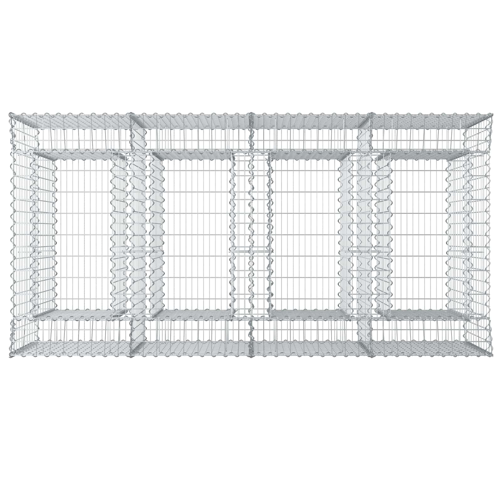 Ανασηκωμένο κρεβάτι gabion 2 pcs Ασημί - Pakobazaar