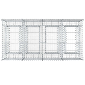 Ανασηκωμένο κρεβάτι gabion 2 pcs Ασημί - Pakobazaar