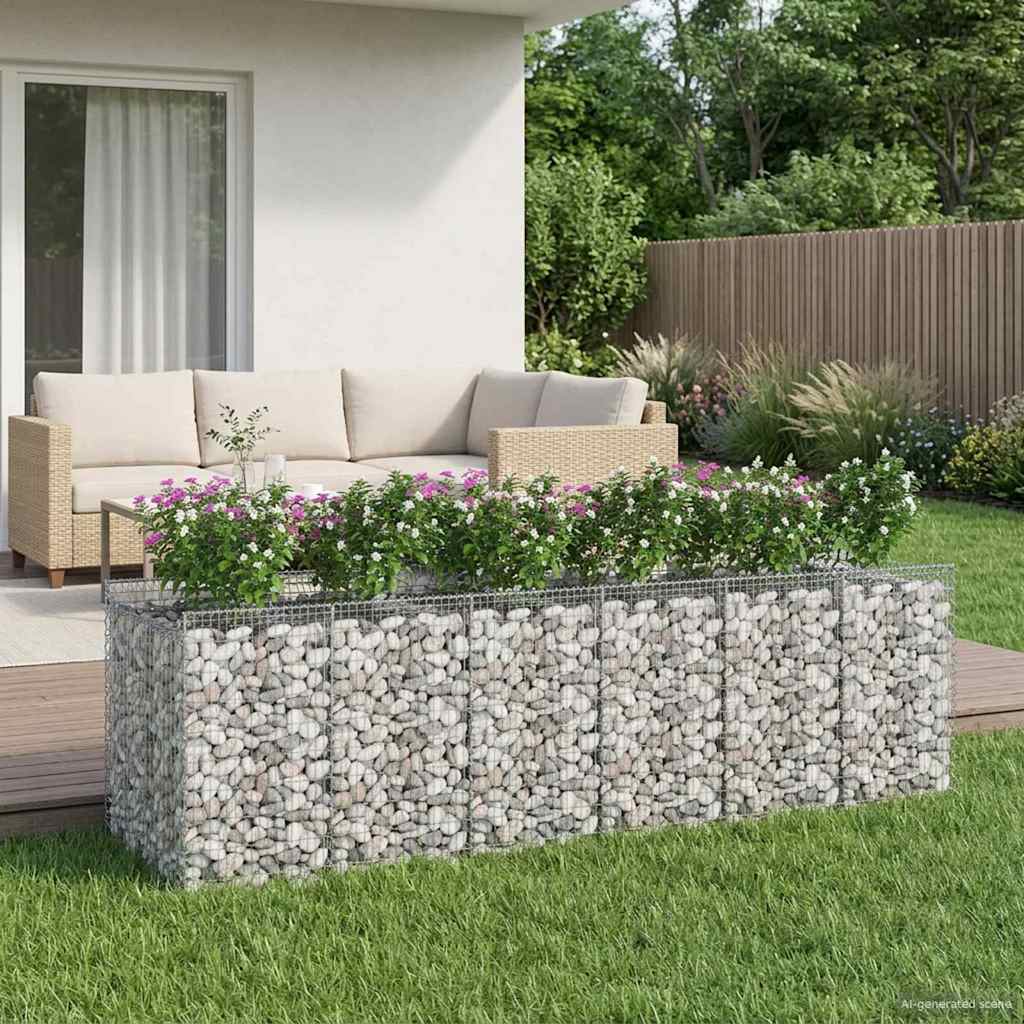 Ανασηκωμένο κρεβάτι gabion 3 pcs Ασημί - Pakobazaar