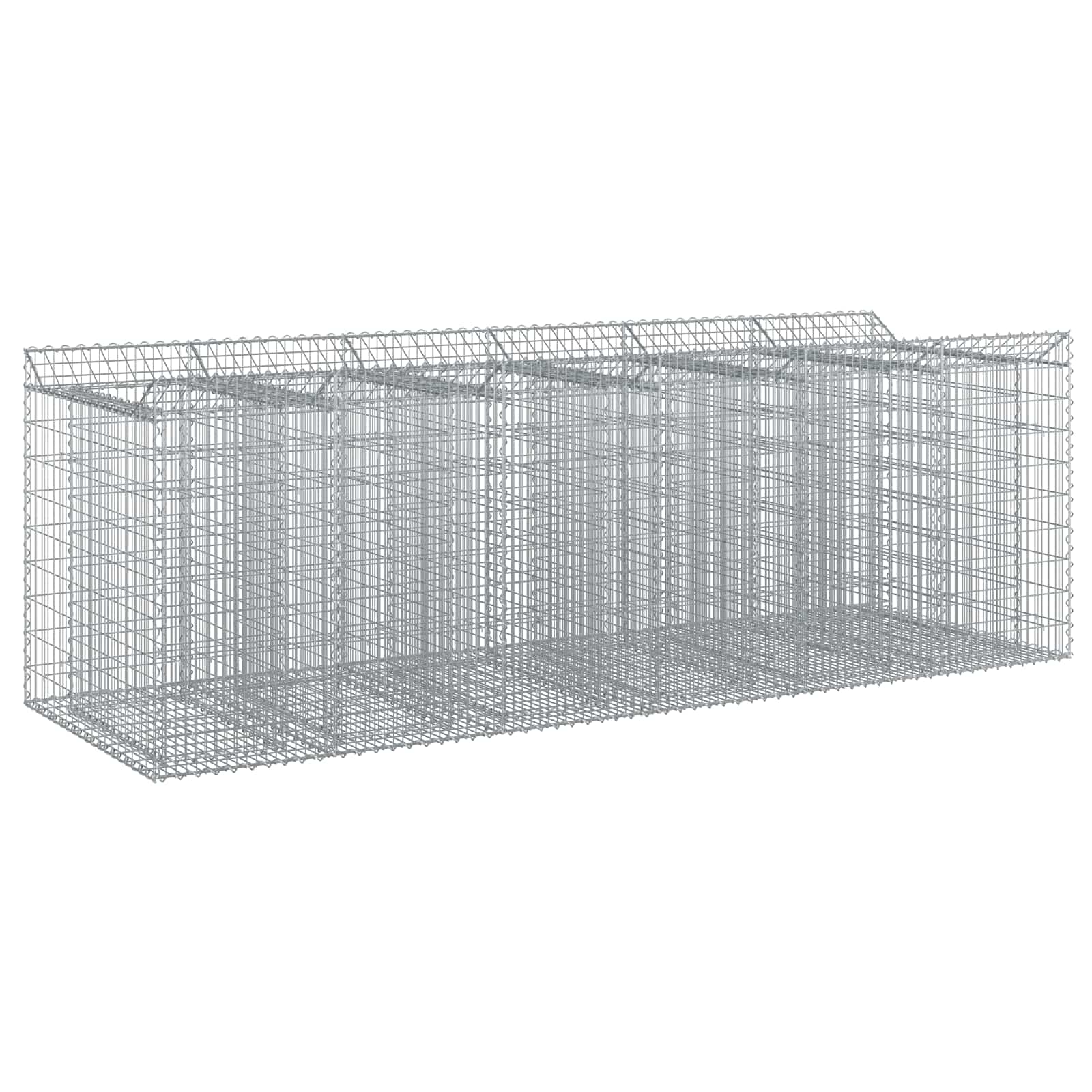 Ανασηκωμένο κρεβάτι gabion 3 pcs Ασημί - Pakobazaar