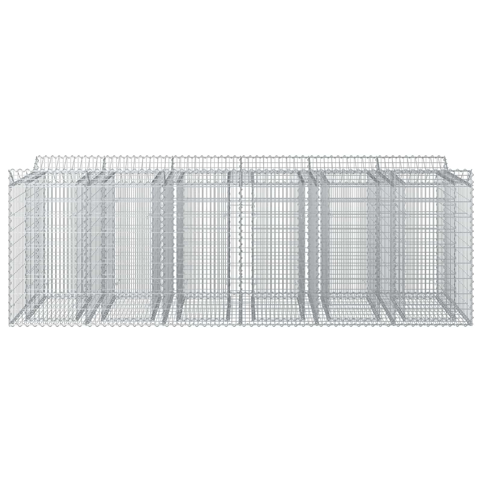 Ανασηκωμένο κρεβάτι gabion 3 pcs Ασημί - Pakobazaar