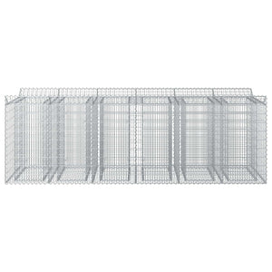Ανασηκωμένο κρεβάτι gabion 3 pcs Ασημί - Pakobazaar