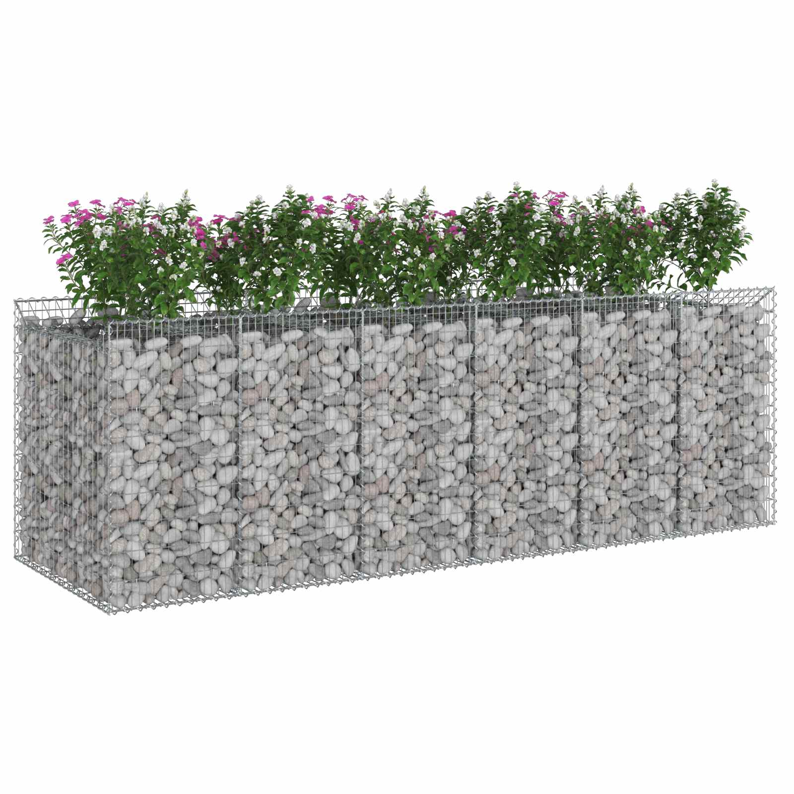 Ανασηκωμένο κρεβάτι gabion 3 pcs Ασημί - Pakobazaar