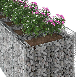 Ανασηκωμένο κρεβάτι gabion 3 pcs Ασημί - Pakobazaar