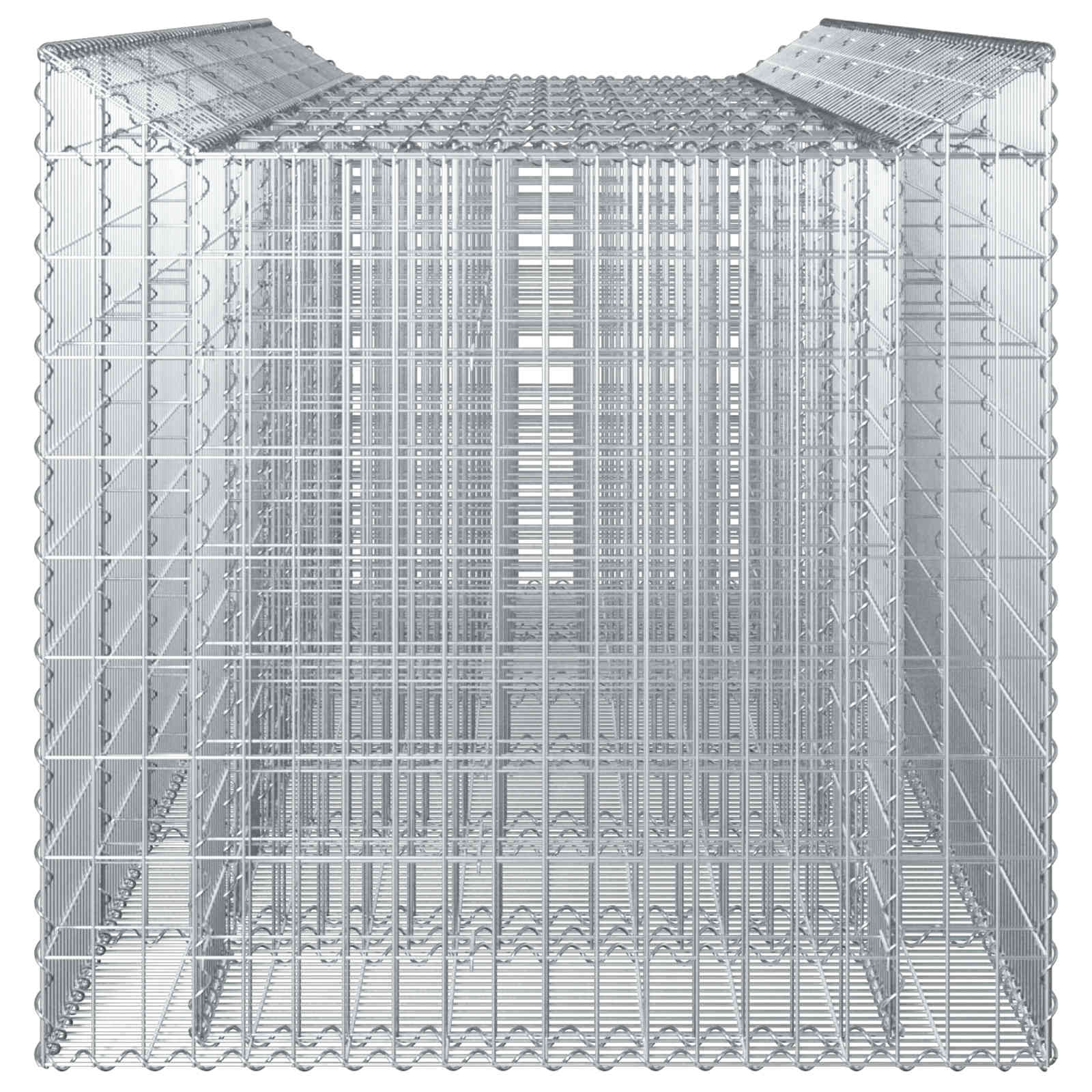 Ανασηκωμένο κρεβάτι gabion 3 pcs Ασημί - Pakobazaar