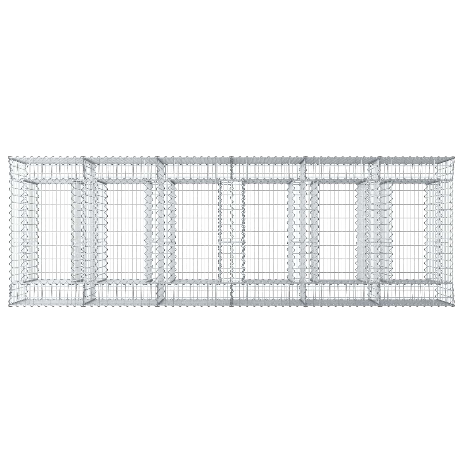 Ανασηκωμένο κρεβάτι gabion 3 pcs Ασημί - Pakobazaar