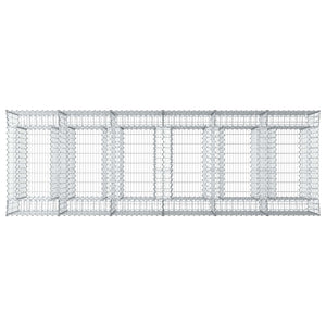 Ανασηκωμένο κρεβάτι gabion 3 pcs Ασημί - Pakobazaar