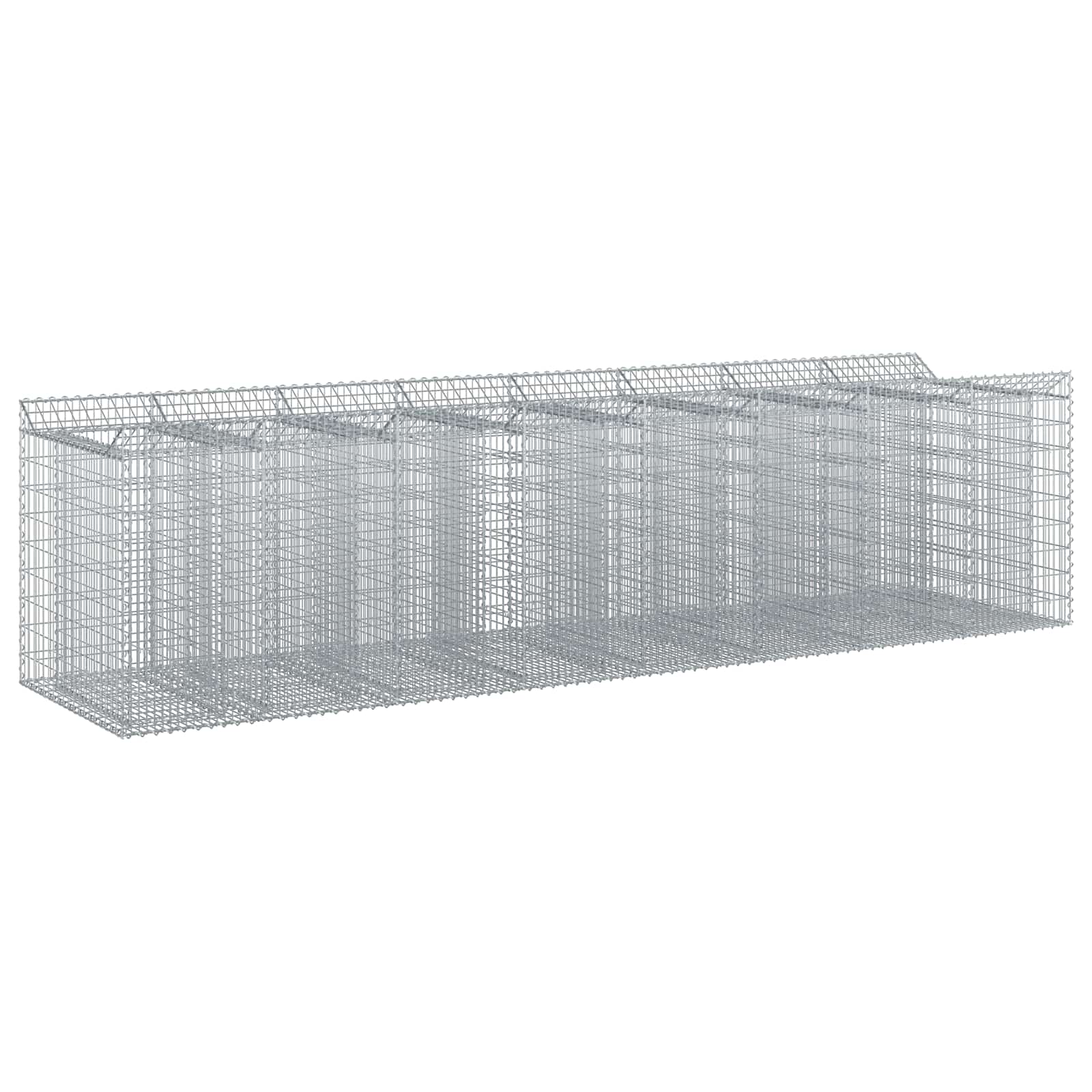 Ανασηκωμένο κρεβάτι gabion 4 pcs Ασημί - Pakobazaar