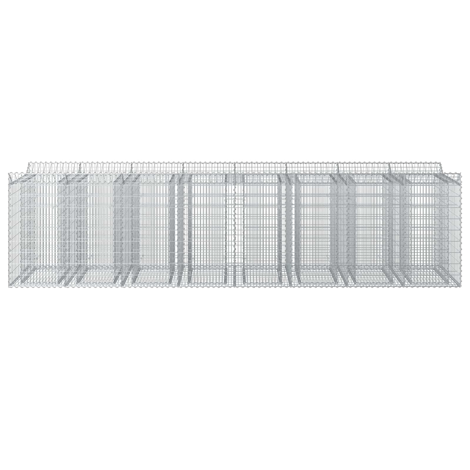 Ανασηκωμένο κρεβάτι gabion 4 pcs Ασημί - Pakobazaar