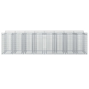 Ανασηκωμένο κρεβάτι gabion 4 pcs Ασημί - Pakobazaar