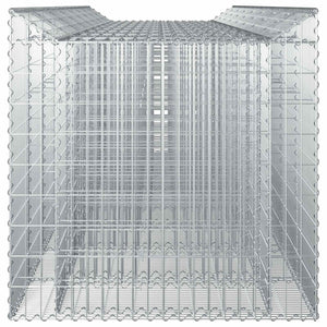 Ανασηκωμένο κρεβάτι gabion 4 pcs Ασημί - Pakobazaar