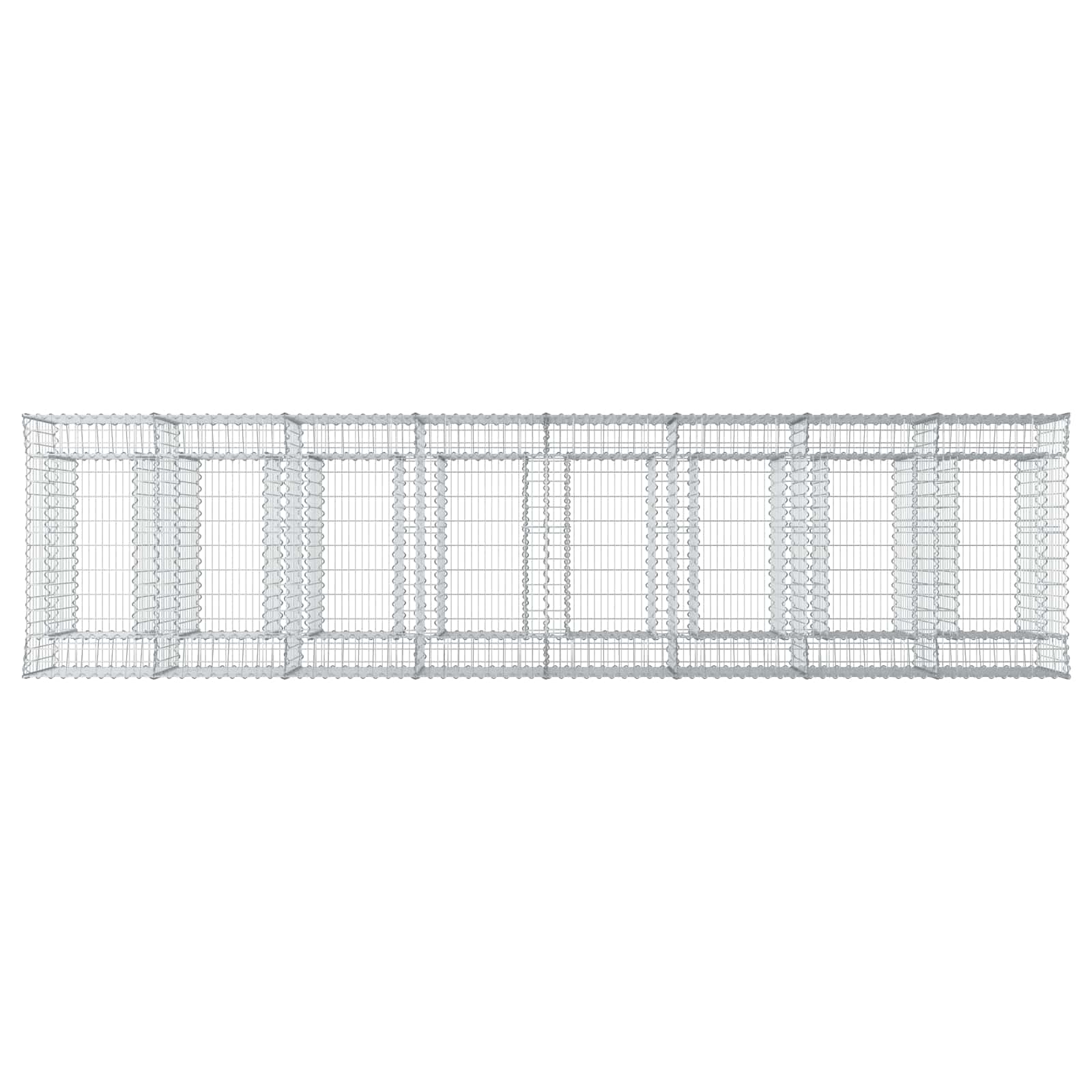 Ανασηκωμένο κρεβάτι gabion 4 pcs Ασημί - Pakobazaar