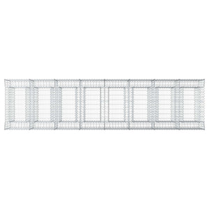 Ανασηκωμένο κρεβάτι gabion 4 pcs Ασημί - Pakobazaar