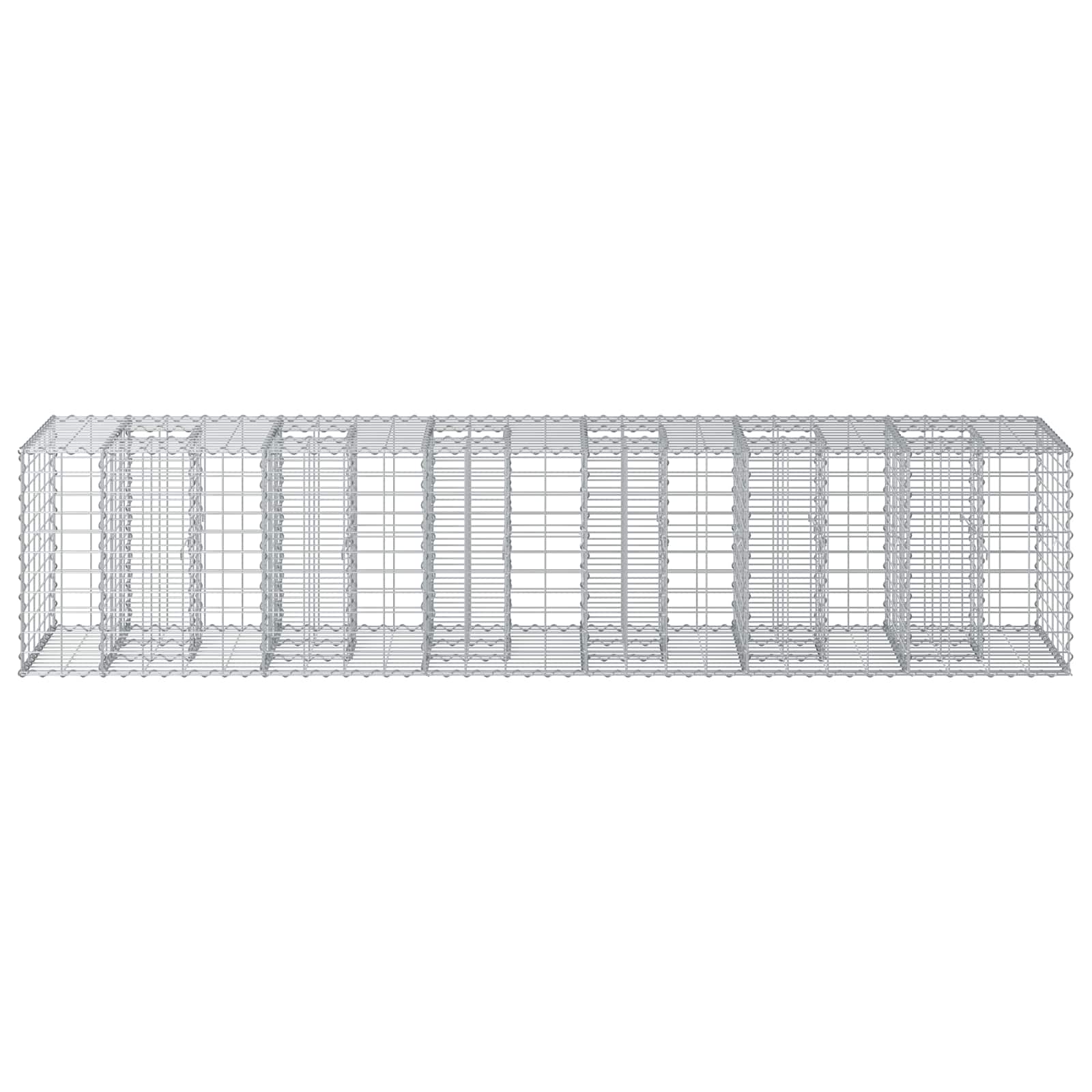 Ανασηκωμένο κρεβάτι gabion 2 pcs Ασημί 260 x 60 x 55 εκ - Pakobazaar