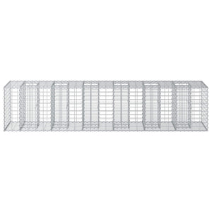 Ανασηκωμένο κρεβάτι gabion 2 pcs Ασημί 260 x 60 x 55 εκ - Pakobazaar