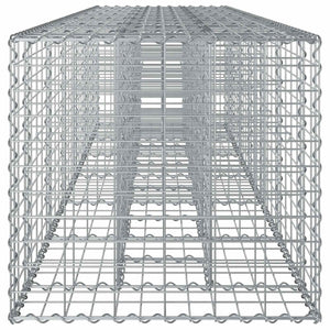 Ανασηκωμένο κρεβάτι gabion 2 pcs Ασημί 260 x 60 x 55 εκ - Pakobazaar