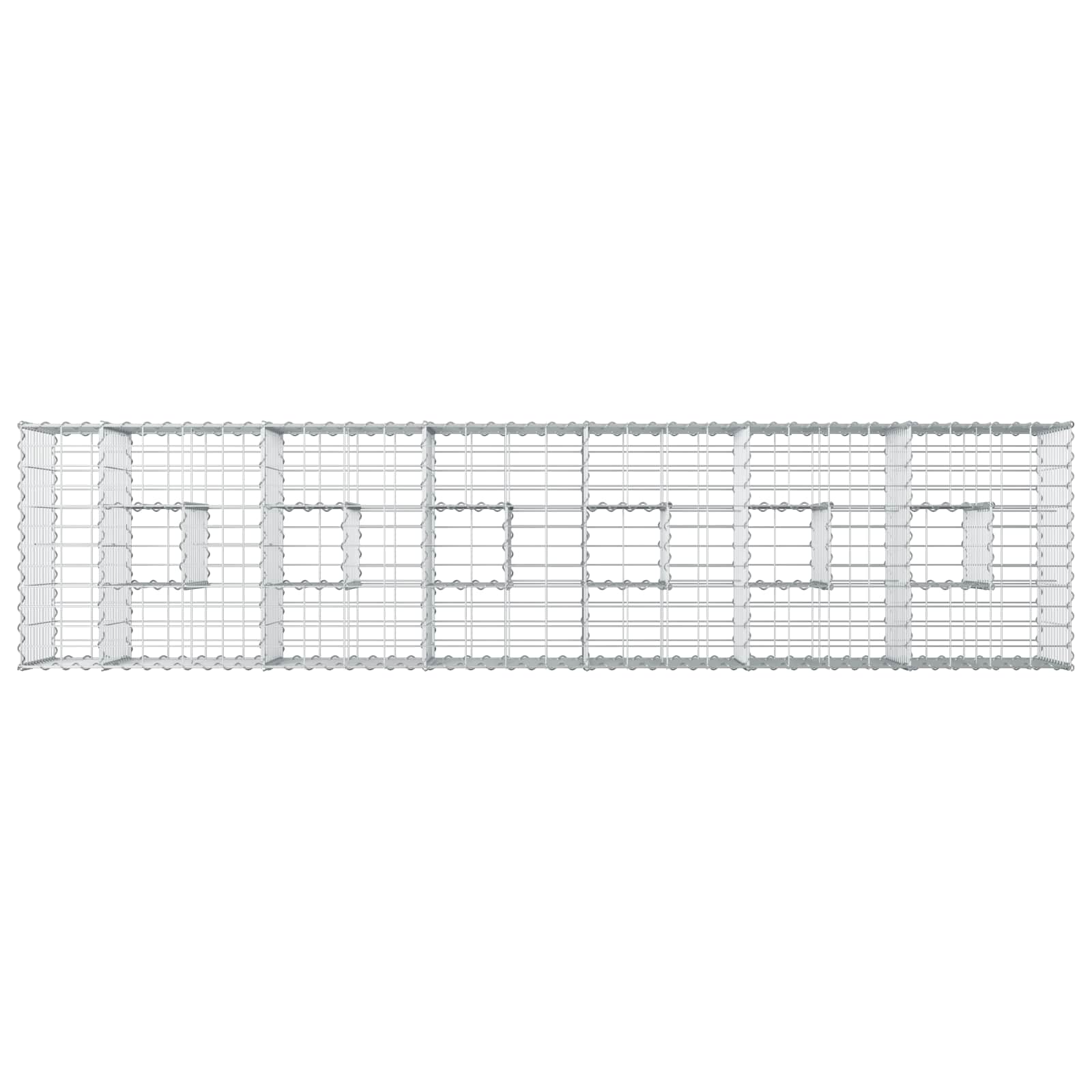 Ανασηκωμένο κρεβάτι gabion 2 pcs Ασημί 260 x 60 x 55 εκ - Pakobazaar