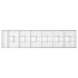 Ανασηκωμένο κρεβάτι gabion 2 pcs Ασημί 260 x 60 x 55 εκ - Pakobazaar