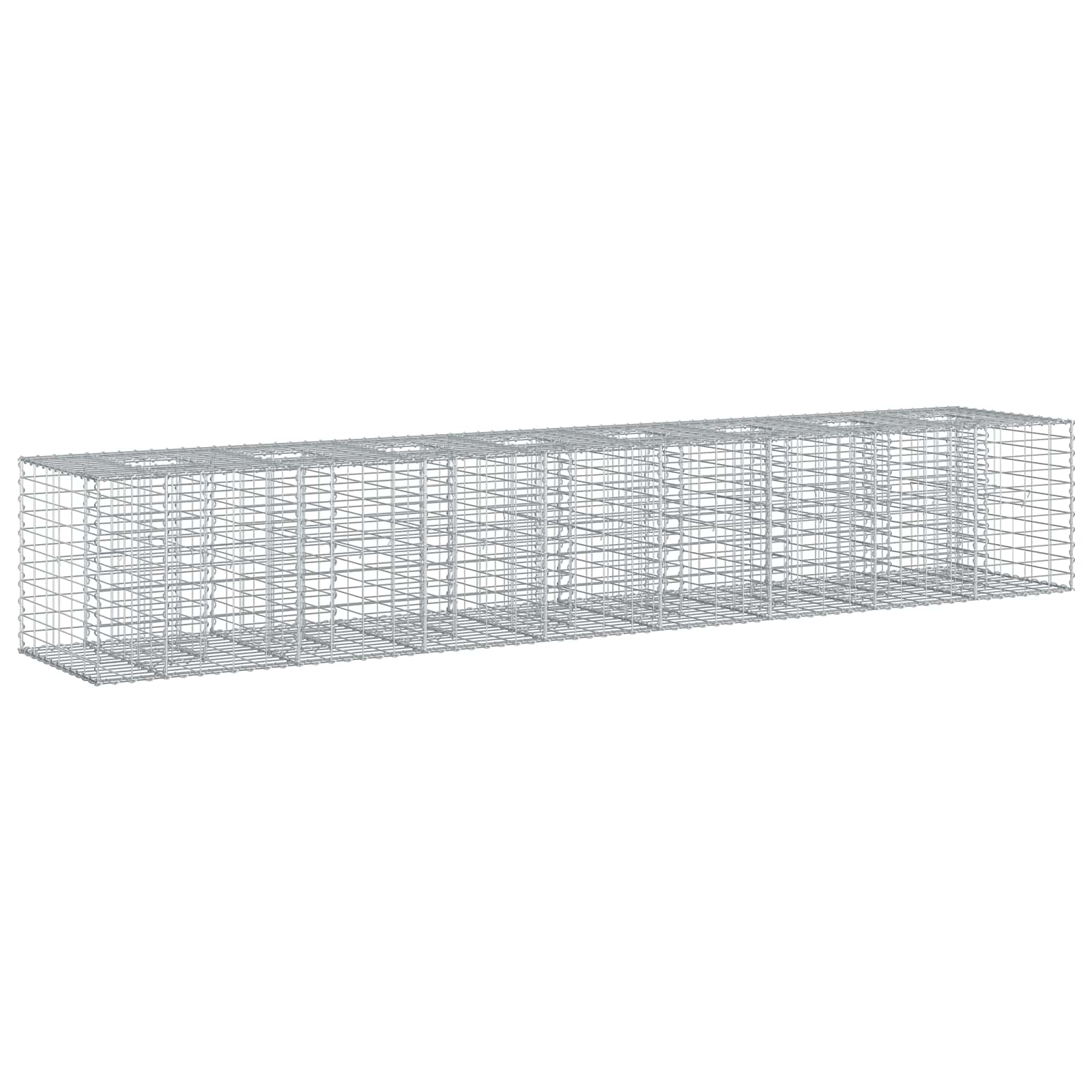 Ανασηκωμένο κρεβάτι gabion 2 pcs Ασημί 340 x 60 x 55 εκ - Pakobazaar