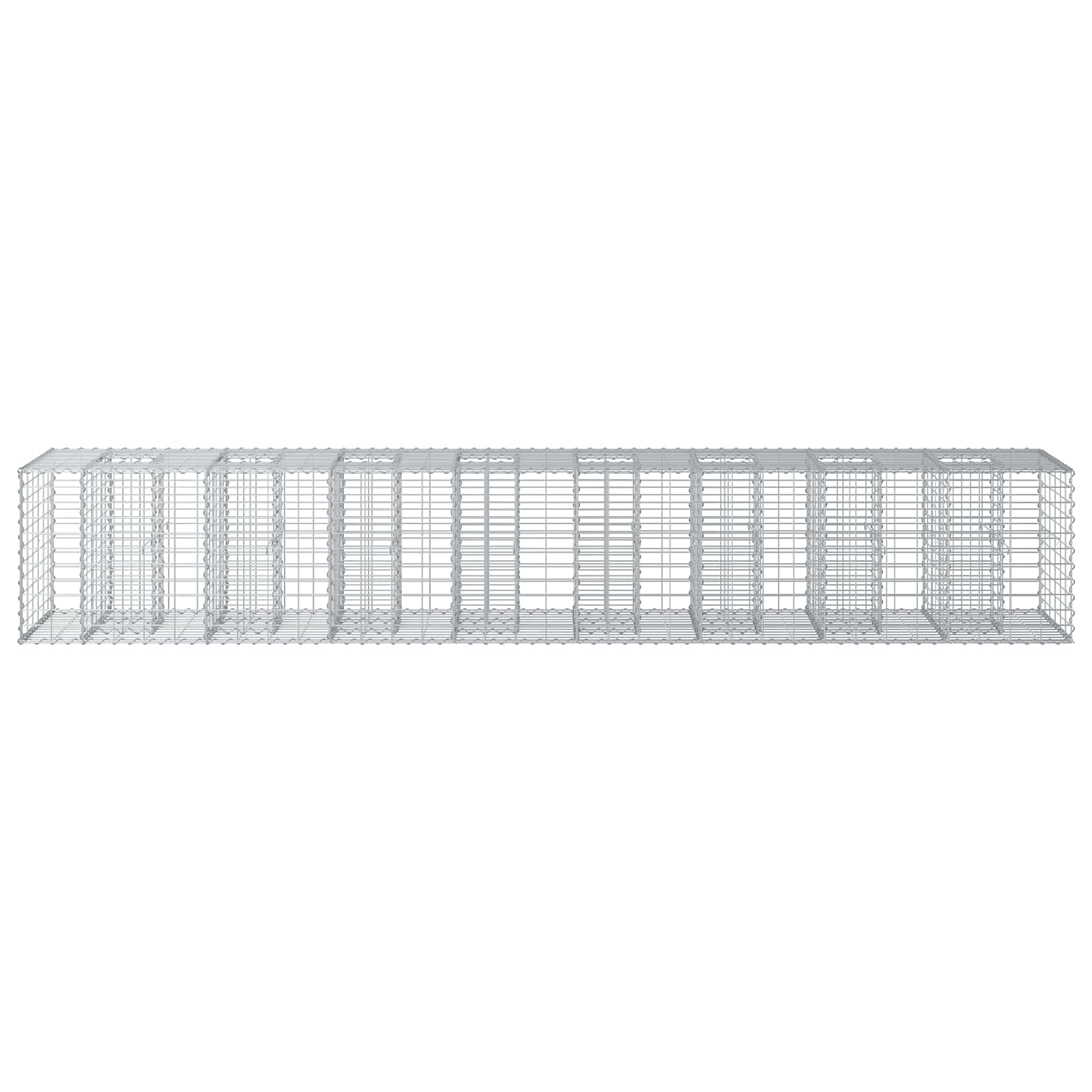 Ανασηκωμένο κρεβάτι gabion 2 pcs Ασημί 340 x 60 x 55 εκ - Pakobazaar