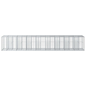 Ανασηκωμένο κρεβάτι gabion 2 pcs Ασημί 340 x 60 x 55 εκ - Pakobazaar