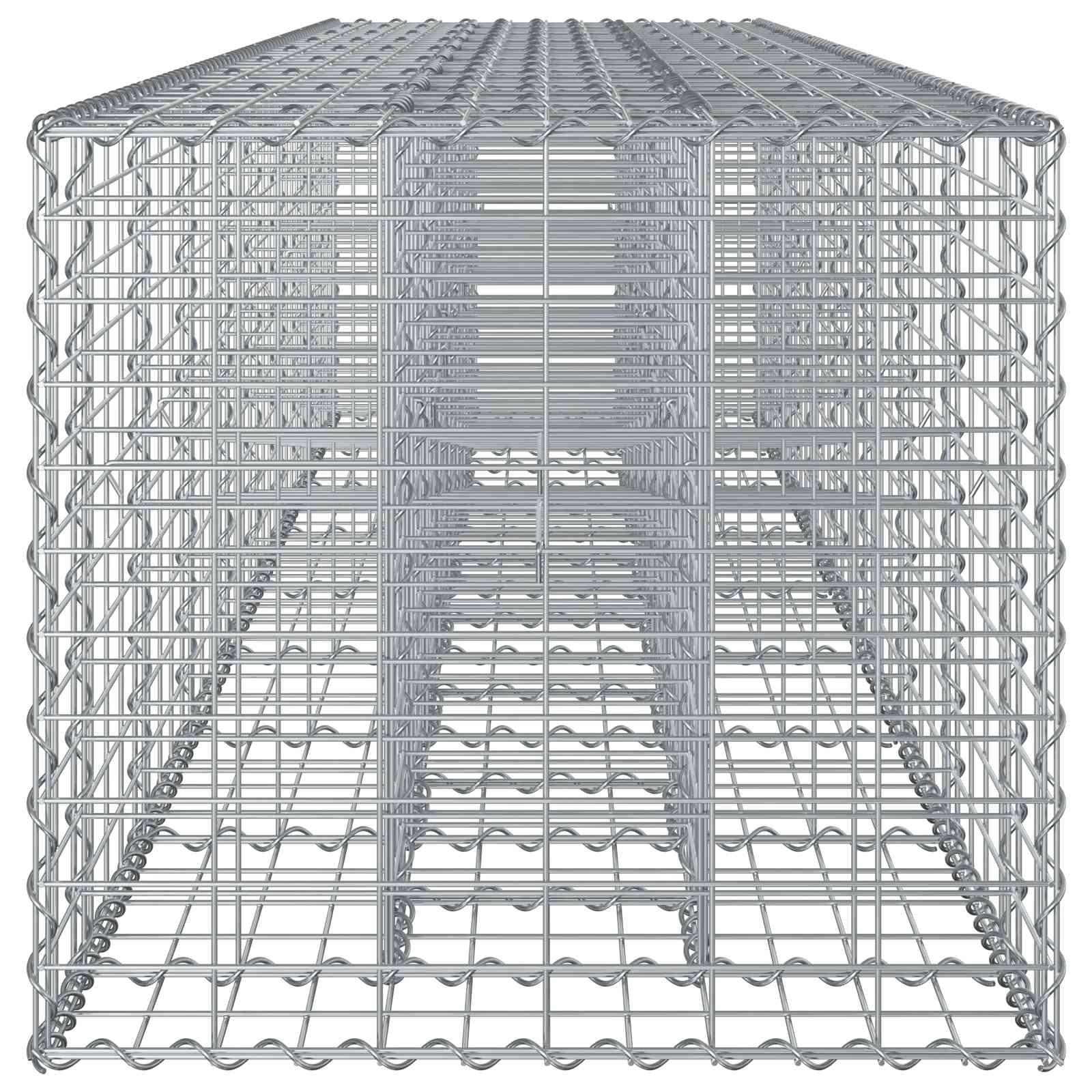 Ανασηκωμένο κρεβάτι gabion 2 pcs Ασημί 340 x 60 x 55 εκ - Pakobazaar
