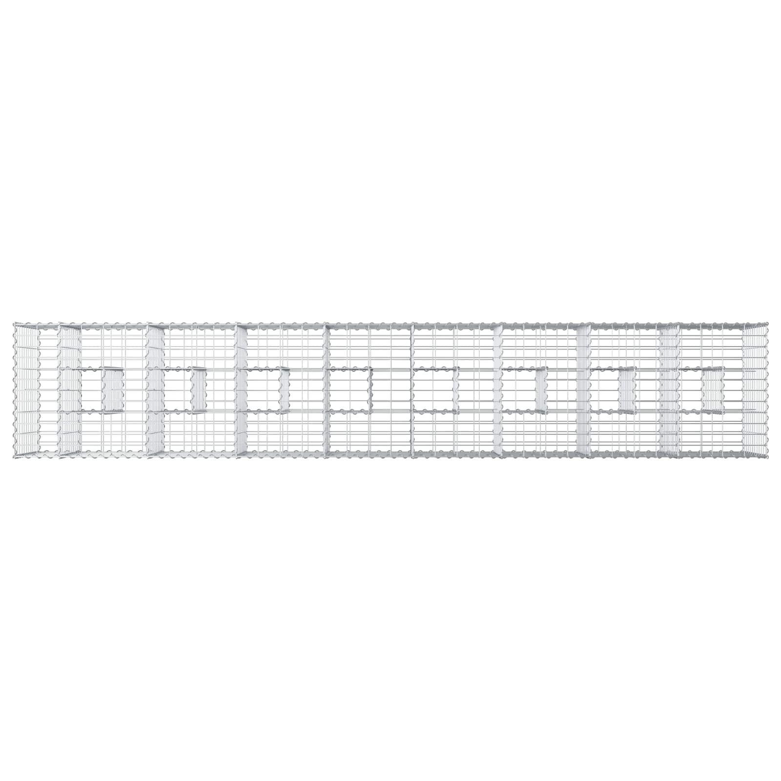 Ανασηκωμένο κρεβάτι gabion 2 pcs Ασημί 340 x 60 x 55 εκ - Pakobazaar